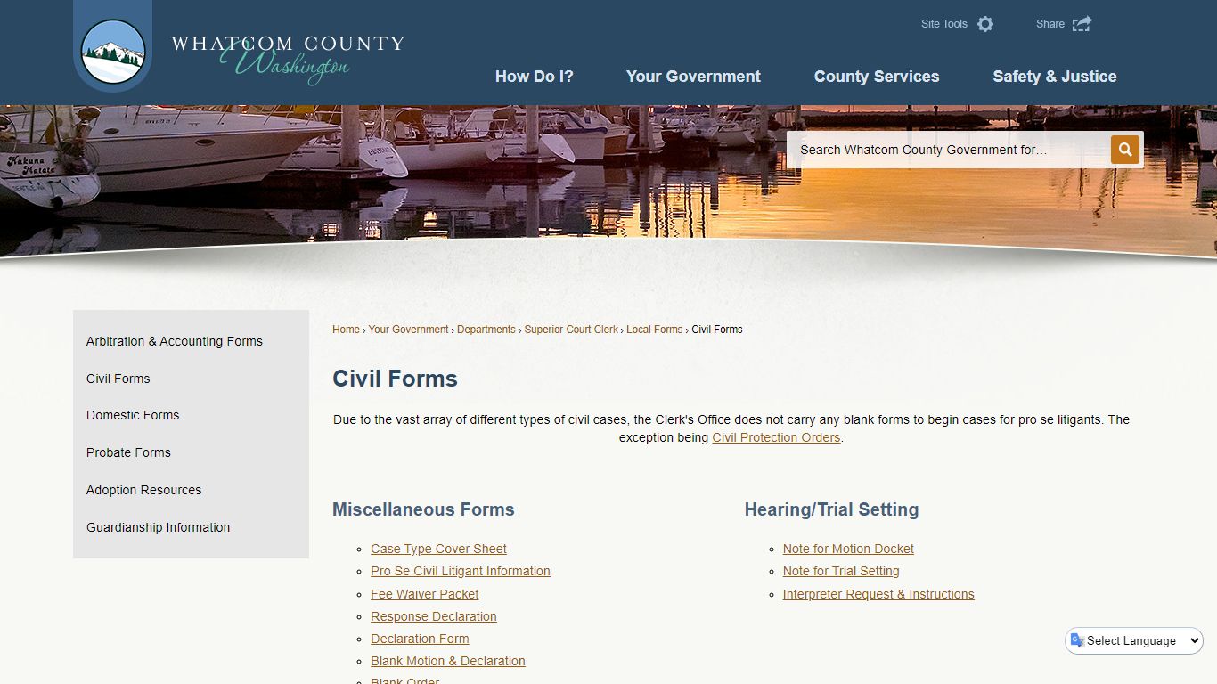 Civil Forms | Whatcom County, WA - Official Website